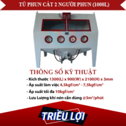 Tủ phun cát 2 người phun (1000 lít)
